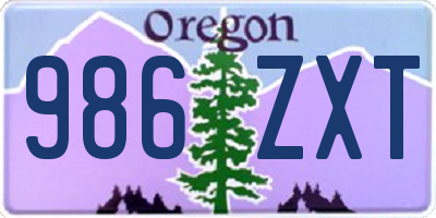 OR license plate 986ZXT