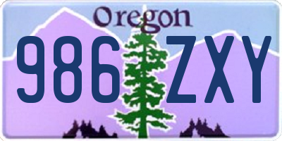 OR license plate 986ZXY