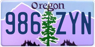 OR license plate 986ZYN