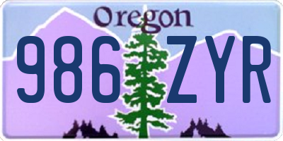 OR license plate 986ZYR