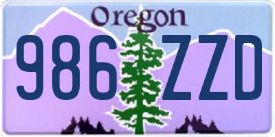 OR license plate 986ZZD