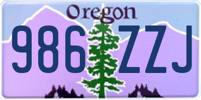 OR license plate 986ZZJ