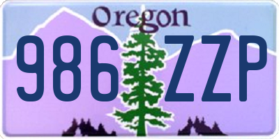 OR license plate 986ZZP