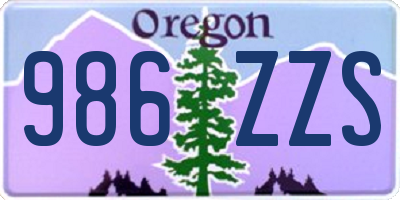 OR license plate 986ZZS