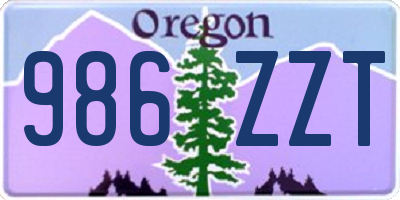 OR license plate 986ZZT
