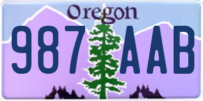 OR license plate 987AAB