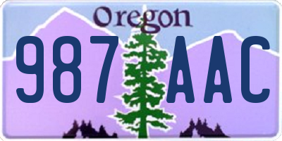 OR license plate 987AAC