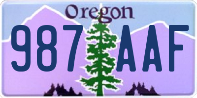 OR license plate 987AAF