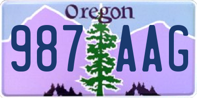 OR license plate 987AAG