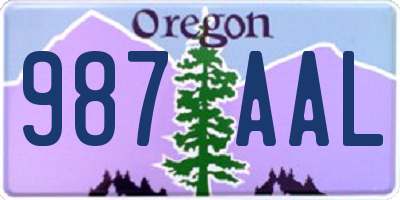 OR license plate 987AAL
