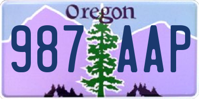 OR license plate 987AAP