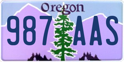 OR license plate 987AAS