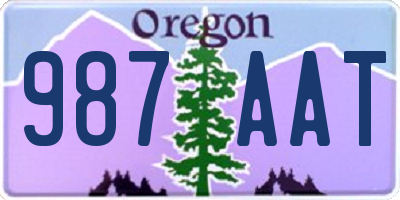 OR license plate 987AAT