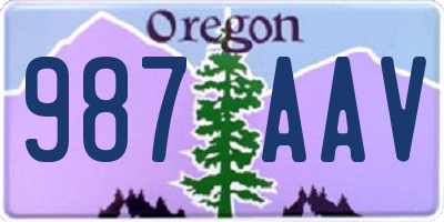 OR license plate 987AAV