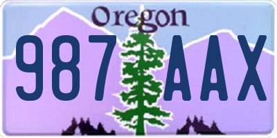 OR license plate 987AAX