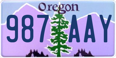 OR license plate 987AAY
