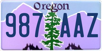 OR license plate 987AAZ