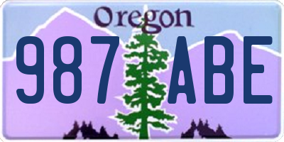 OR license plate 987ABE