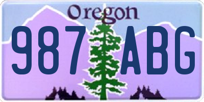 OR license plate 987ABG