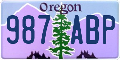 OR license plate 987ABP