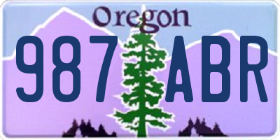OR license plate 987ABR