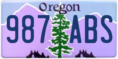 OR license plate 987ABS