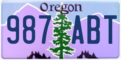 OR license plate 987ABT