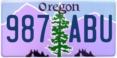 OR license plate 987ABU
