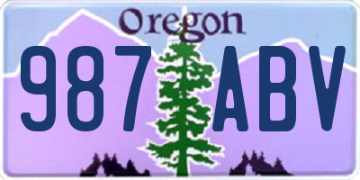 OR license plate 987ABV