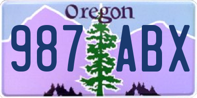 OR license plate 987ABX