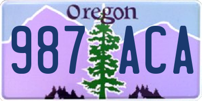 OR license plate 987ACA