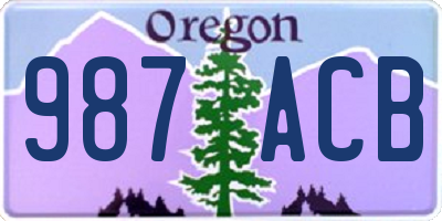 OR license plate 987ACB