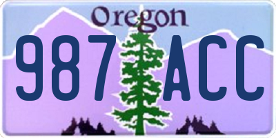 OR license plate 987ACC