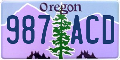 OR license plate 987ACD