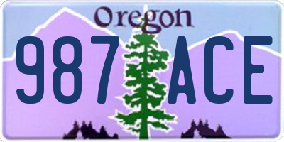 OR license plate 987ACE
