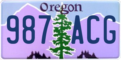 OR license plate 987ACG