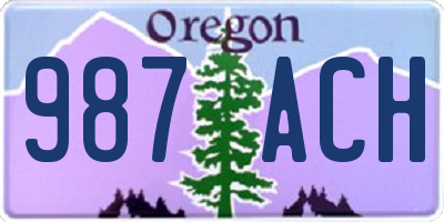 OR license plate 987ACH