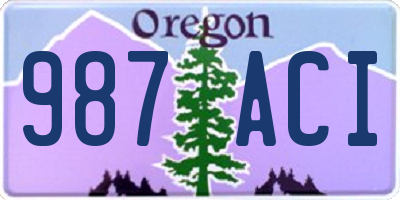 OR license plate 987ACI
