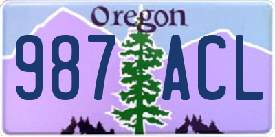 OR license plate 987ACL