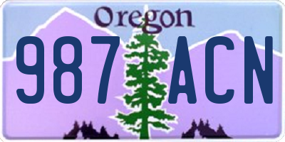OR license plate 987ACN