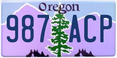 OR license plate 987ACP