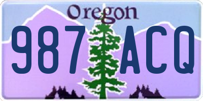 OR license plate 987ACQ