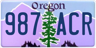 OR license plate 987ACR