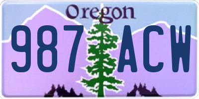 OR license plate 987ACW