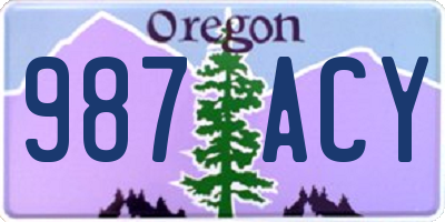 OR license plate 987ACY