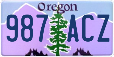OR license plate 987ACZ