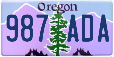 OR license plate 987ADA