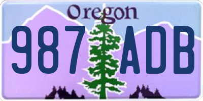OR license plate 987ADB