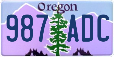 OR license plate 987ADC