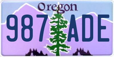 OR license plate 987ADE